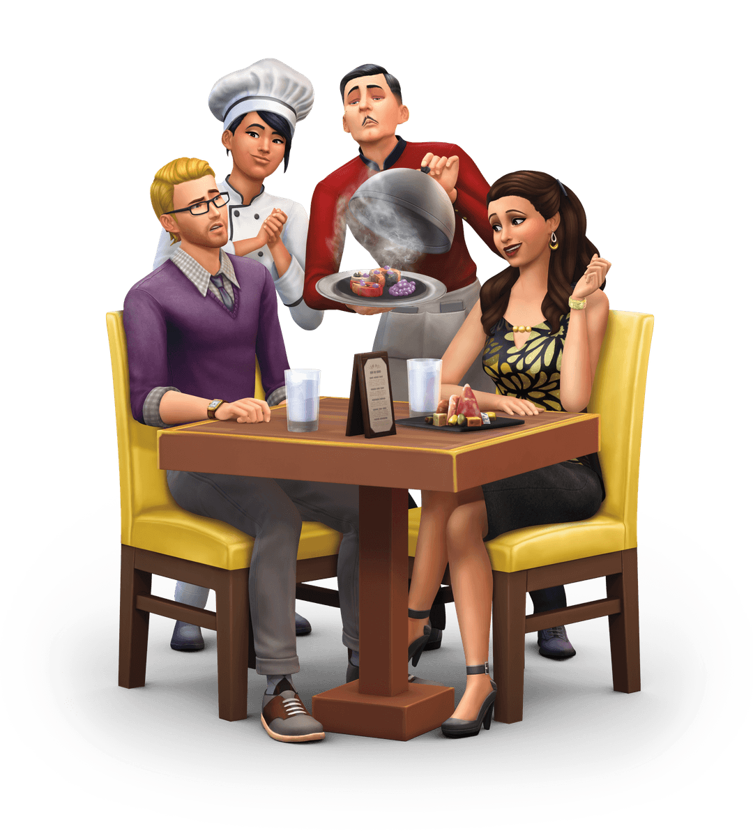 Sims 4 characters enjoying a meal